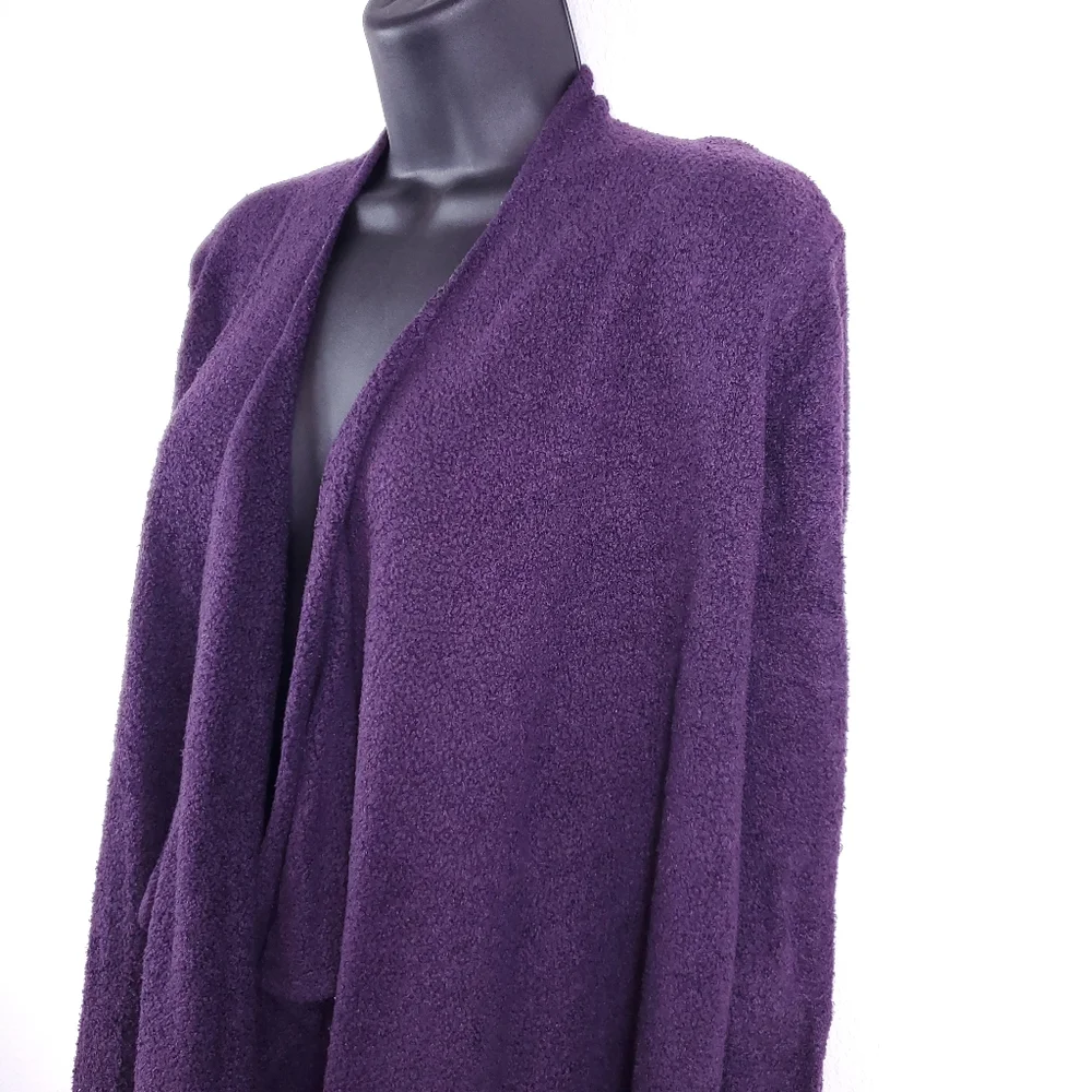 Barefoot Dreams Bamboo Chic Lite Open Cardigan Sweater in Purple - Picture 5 of 7